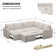 U Shaped Sofa Set Large Velvet Chenille Pullout Sofa Bed Modular Sectional Couch With Storage Ottoman