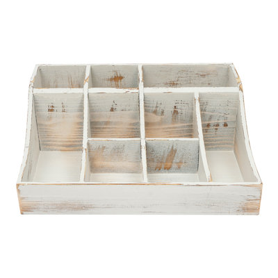 Wooden Condiment Organizer With 9 Compartment