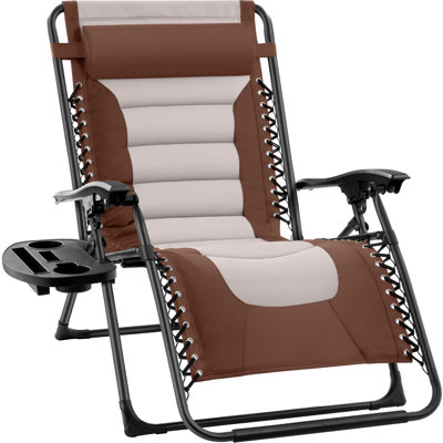 Fauteuil surdimensionné d'extérieur pliable avec plateau latéral Danny-James