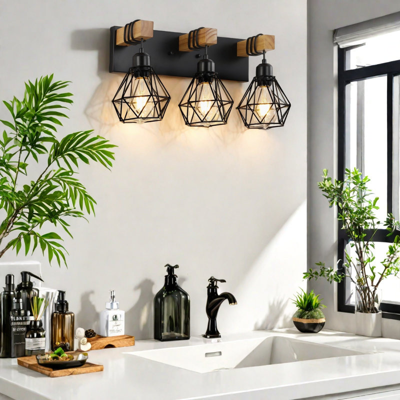 Éclairage pour meuble-lavabo 3 lumières Farmhouse