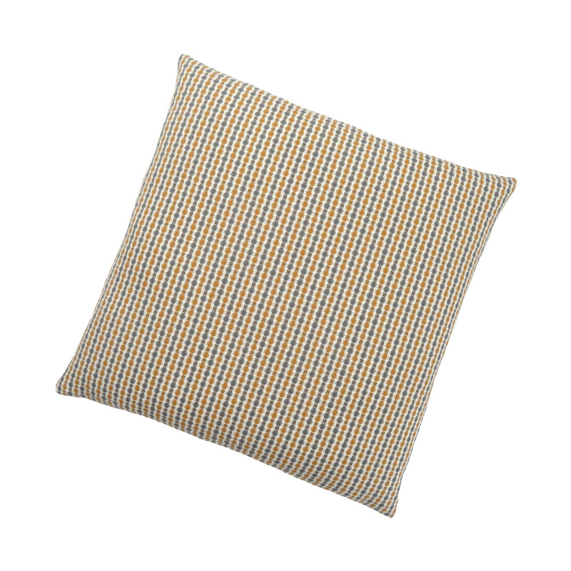 Coussin décoratif Zeta, 18 po, motif à pois abstrait, insert en polyester, Or / Gris