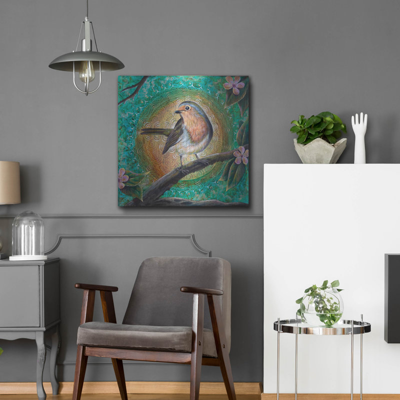 «Robin» par Verena, art mural en métal sauvage, H 24 po x l 24 po