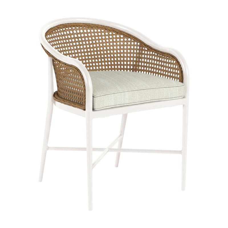 Havana Arm Chair, Welt, Perigold Replay Linen, Chalk/Natural Cane