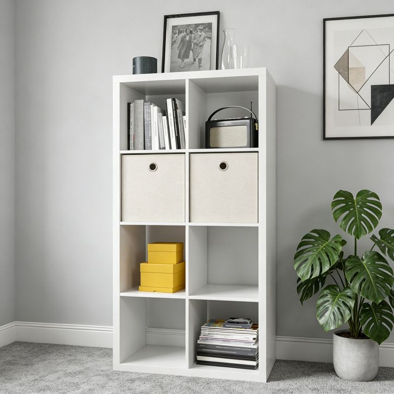 Bibliothèque Smart Cube avec 8 tablettes de rangement ouvertes