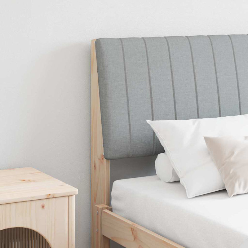 Solid Wood Headboard, Brown, Queen, Light Grey