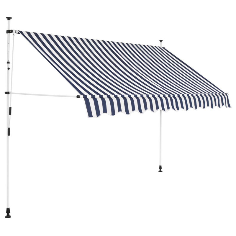 Dakota Fields 47.2cm D Fabric Cover Retractable Patio Awning, 2.5m W x 1.2m D, Blue