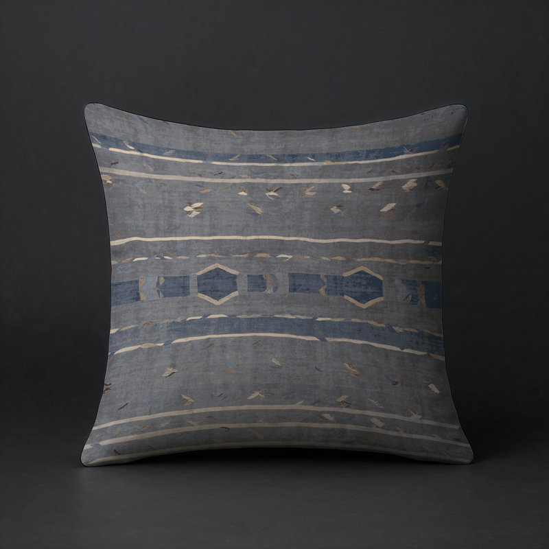Coussin décoratif intérieur et extérieur Modern, Gris abstrait 17, Carré 18 po