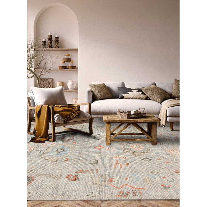 Cascade Hand Knotted Wool Area Rug, Rectangle 5' x 7'