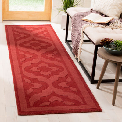 Trombetta Hand Tufted Wool Vermillion Area Rug