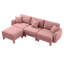 Canapé en forme de L à 3 places en tissu rose Boucle-376393812-376393817