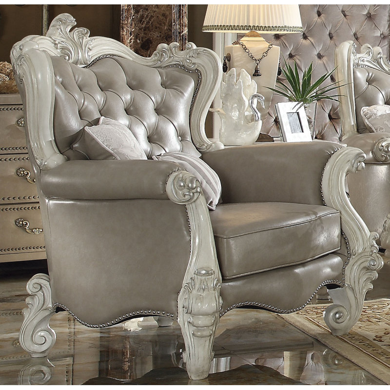 Fauteuil à oreilles Vazquez, Blanc os