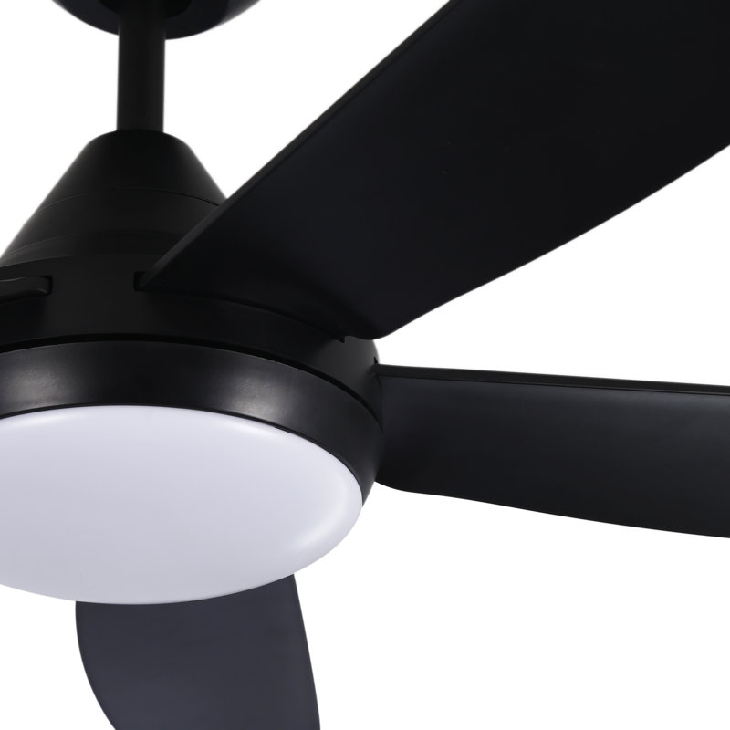 Ventilateur de plafond moderne à DEL à 5 pales de 56 po avec lumière et télécommande Lepido