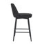 Tabourets de comptoir de 2 tabourets en métal revêtus de lin noir d'une hauteur de 25,6 po pour un coin cuisine moderne-2044709432