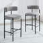 Tabouret de bar rembourré 30 po à dossier bas incurvé et structure en métal-655875539-655875536