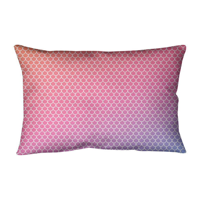 Coussin Mermaid Scales, H 15,5 po x l 23 po, Soie de maïs, Duvet synthétique