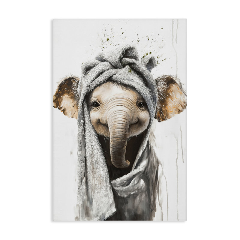 «Squeaky Clean Elephant Canvas», conception par Tina LeCour, H 24 po x l 16 po