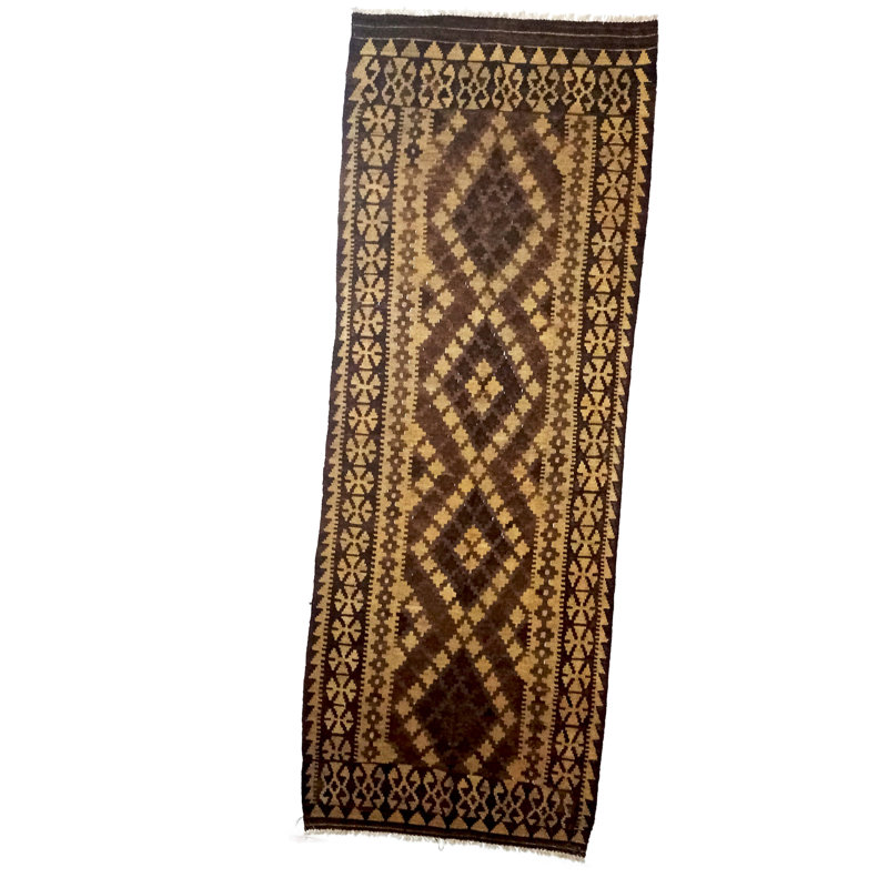 Runner Renton Geometric Hand Woven 100cm X 290cm Area Rug, Cotton/Wool