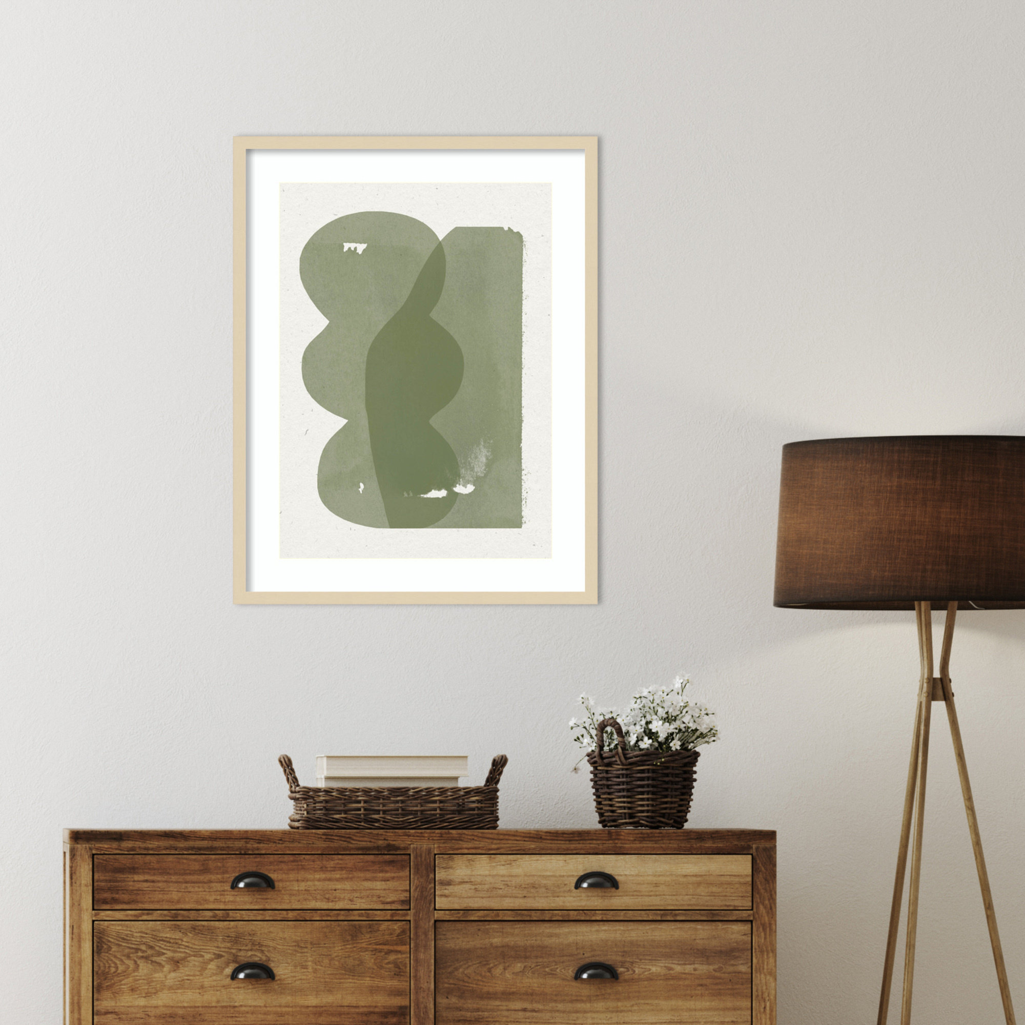 Figurative Composition by The MIUUS STUDIO Wood Framed Wall Art Print, 33" H x 26" W, Brown