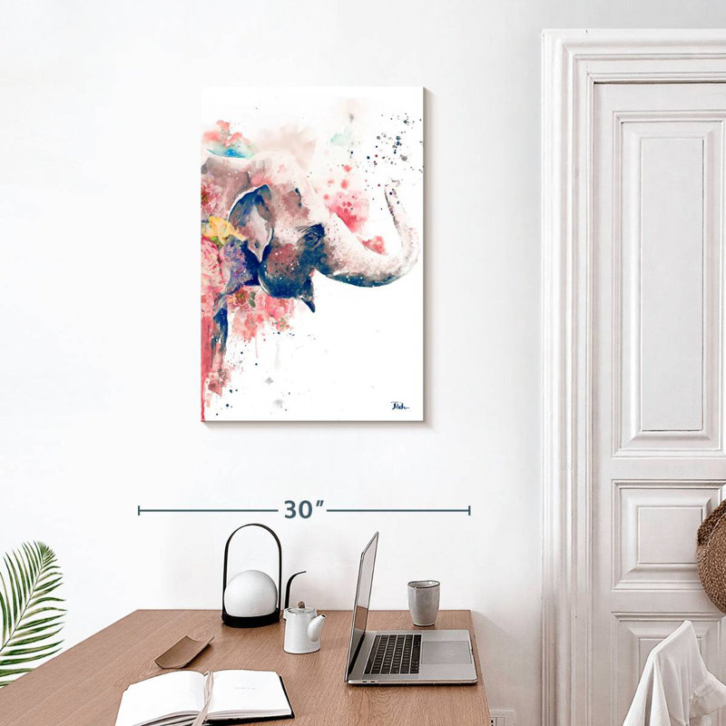 Éléphant floral, H 30 po x l 20 po