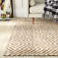 Tapis blanc cassé en jute tissé à la main à plat avec motif de chevrons Jaunius-1262803770