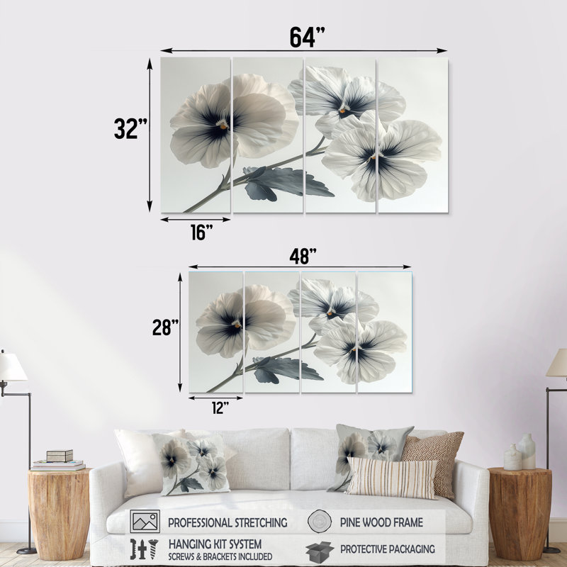 «Rosenow - Pansies», ensemble de reproduction d'art mural, H 32 po x l 64 po
