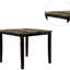 Modern Dark Brown Table With Faux Marble Top And Birch Veneering For Dining Room Veneer