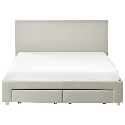 Bed with Storage Drawers Fabric SOUTRIN