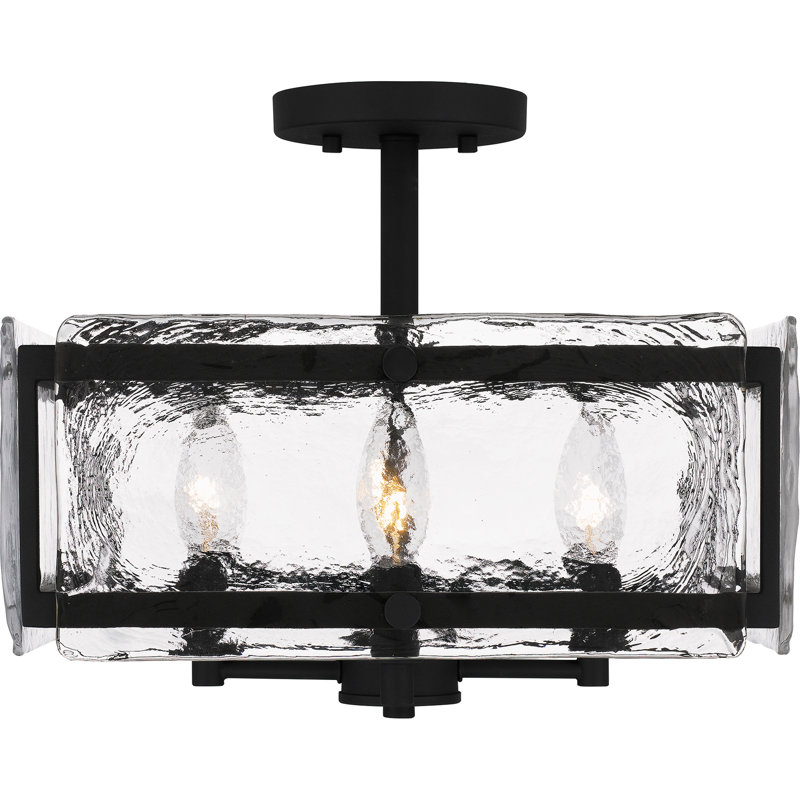Plafonnier semi-encastré 4 lumières argenté Lancé, Terre noire