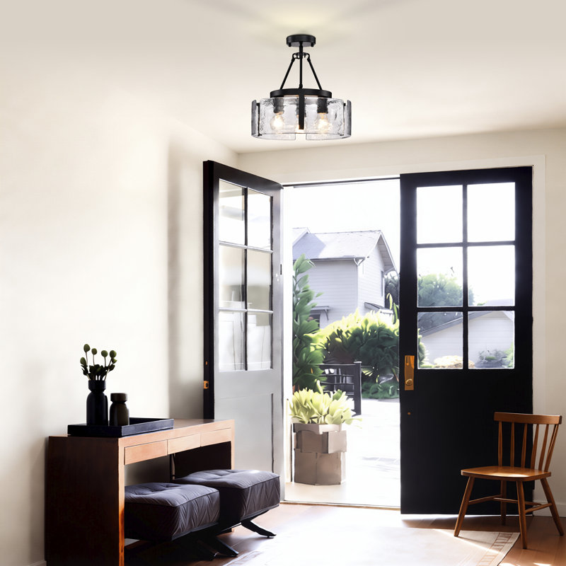 Plafonnier semi-encastré 3 lumières Reina, Noir