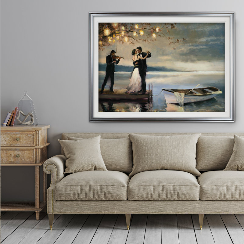 Reproduction de peinture « Twilight Romance » Argene par Steve Henderson, Encadrement argenté, H 24 po x l 32 po x P 1,5 po