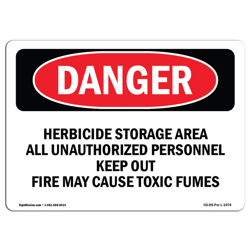 Signe de danger, H 12 po x l 18 po x P 0,1 po