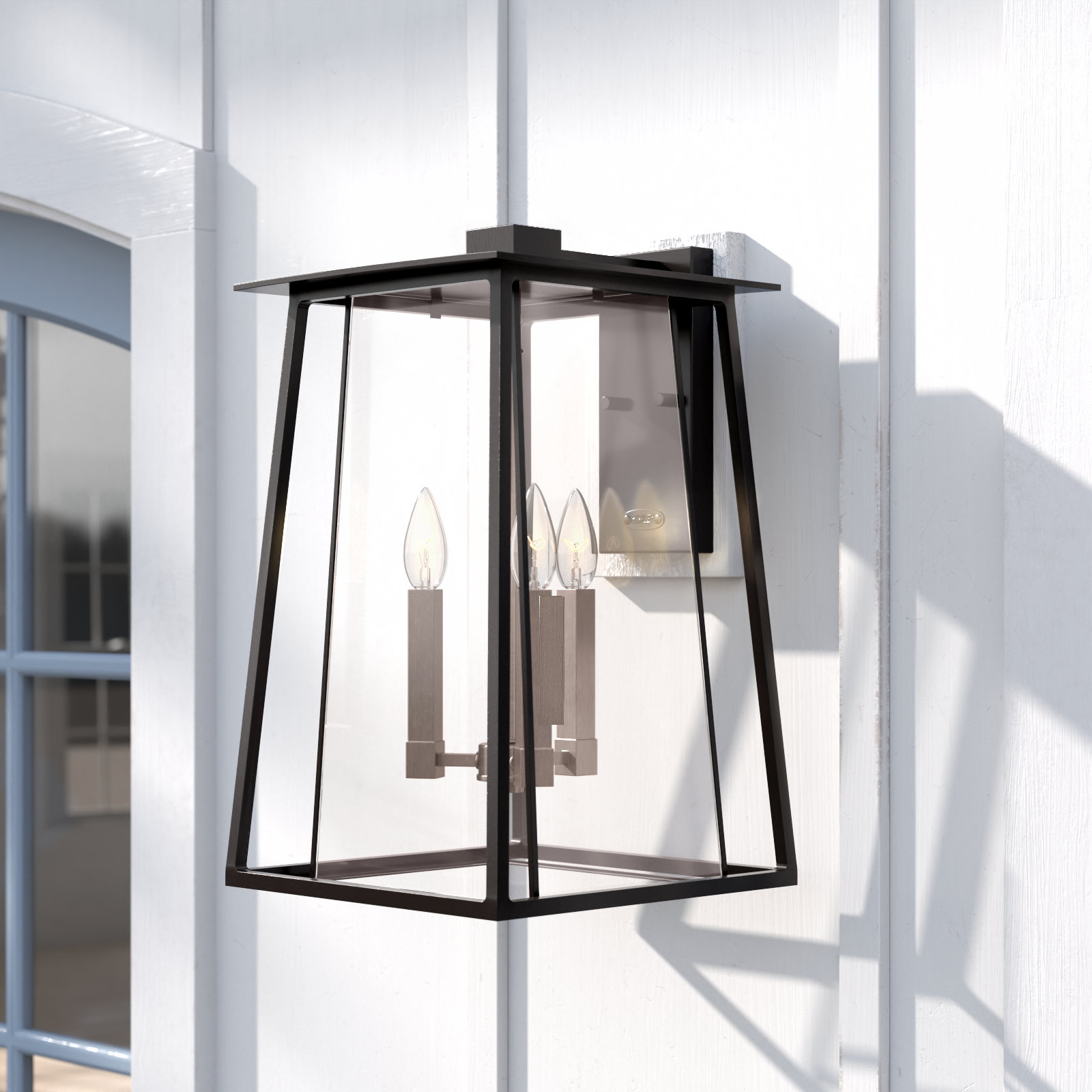 Integrated LED Outdoor Wall Lantern, Black