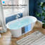 Baignoire autoportante 66 po en acrylique moderne - blanc brillant avec bonde pré-percée et trop-plein