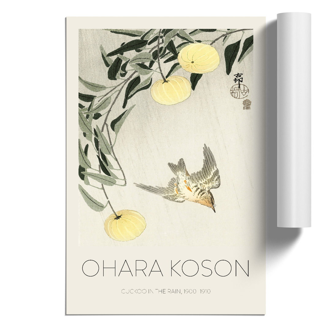 Cuckoo Bird in Flight Print by Ohara Koson - Frameless Print