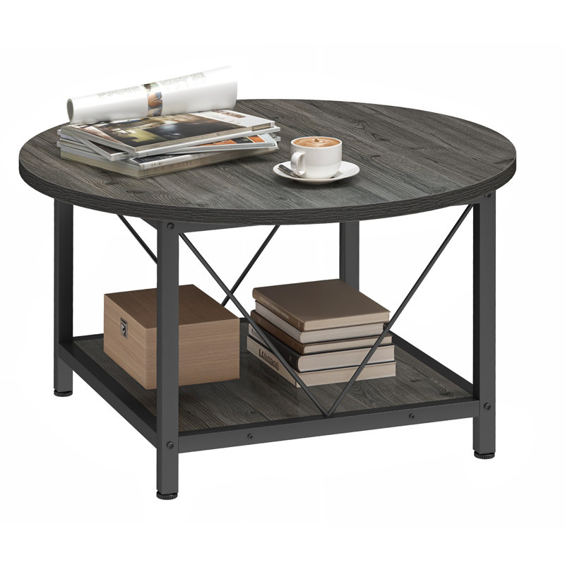 Bertran 4 Legs Coffee Table with Storage, Grey, Black