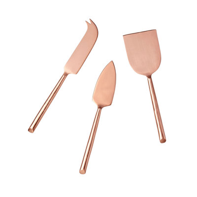 Matte Copper Cheese Knife Set of 3