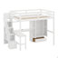 Lit mezzanine double avec bureau et escalier, lit mezzanine en bois avec station de charge, bibliothèque, armoire, portes et tiroirs-1072286286