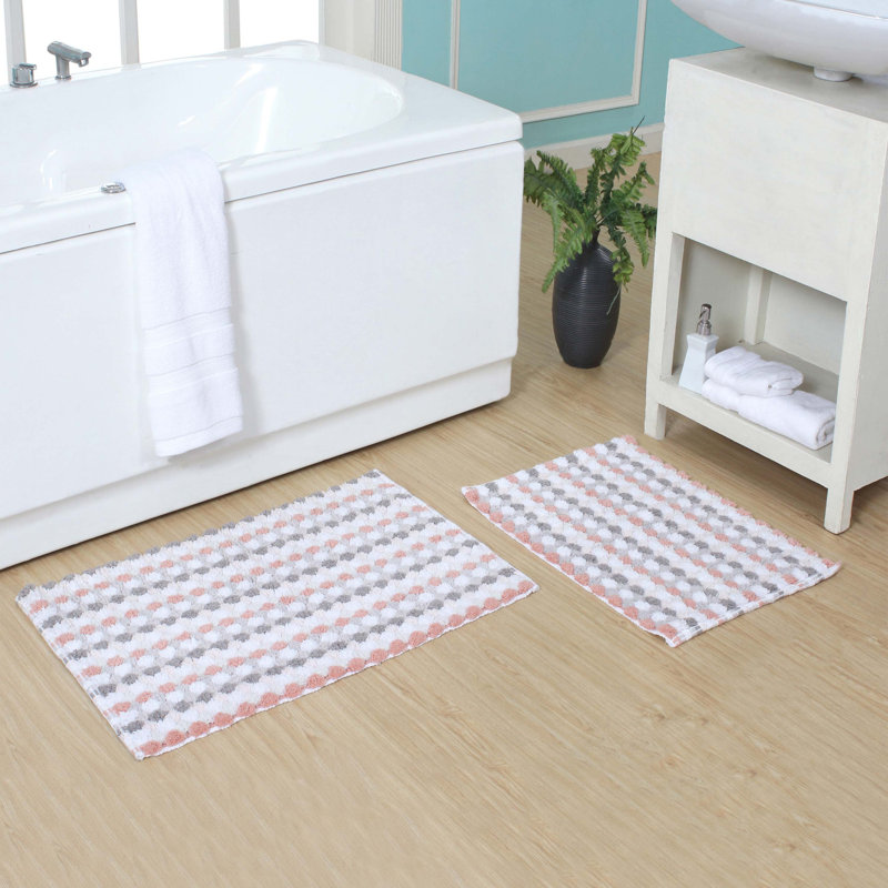 Tapis à poils longs 100% coton Macek, tapis à séchage rapide absorbant l'eau - ensemble de 2 pièces, Orange
