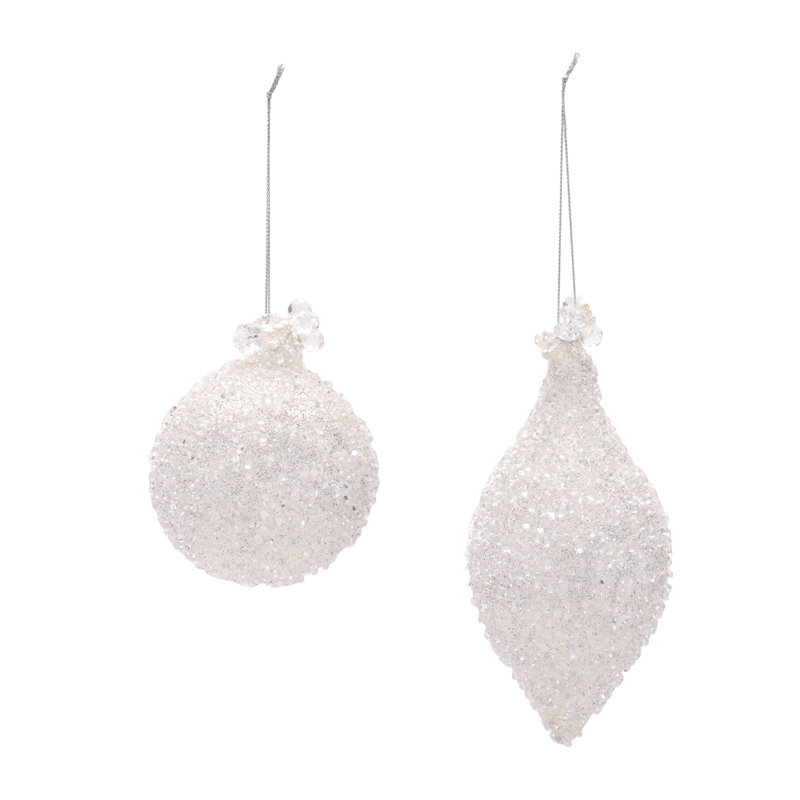 Ornement en verre perlé avec décor de bijoux (ensemble de 12)