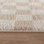Beige Modern Shaggy Washable Rug, Chequered Anti-Slip Rug For Living Room, Dining Room, Bedroom, Kitchen-372105707