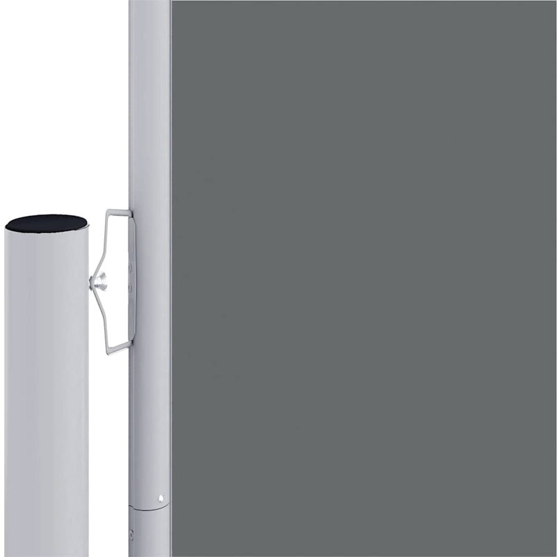 Paravent rétractable avec auvent pliant, Anthracite, H 78,7 po x l 393,7 po