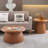 Round Travertine Fluted Base Center Table