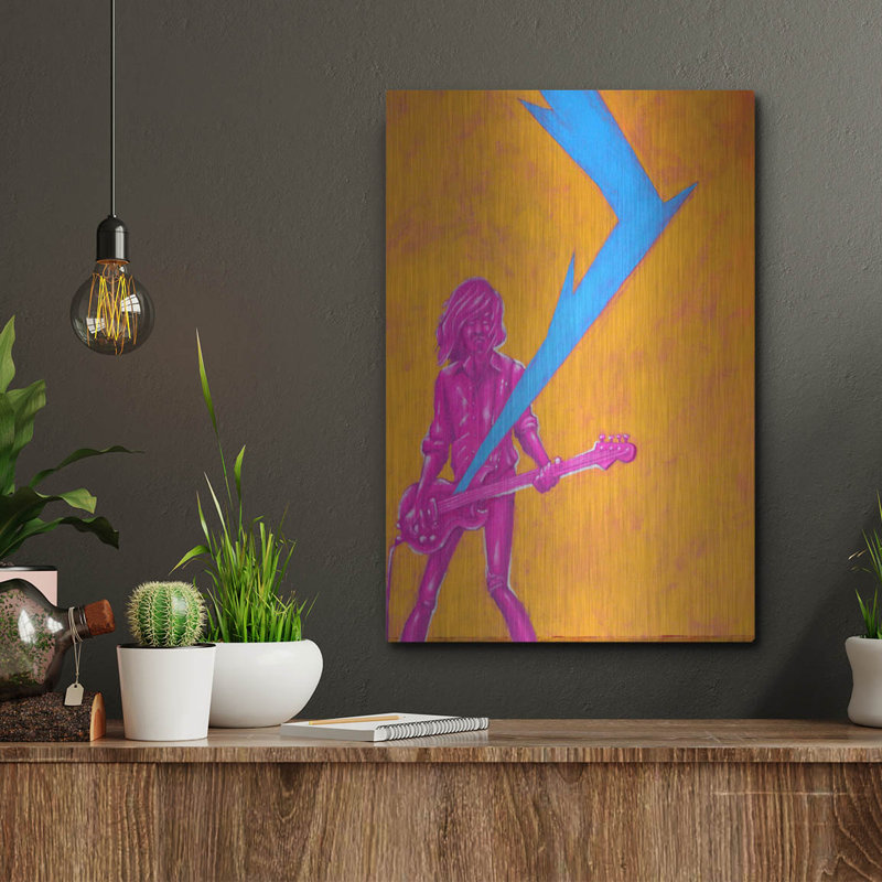 «Bass Man Alt» Craig Snodgrass, art mural en métal, H 16 po x l 12 po