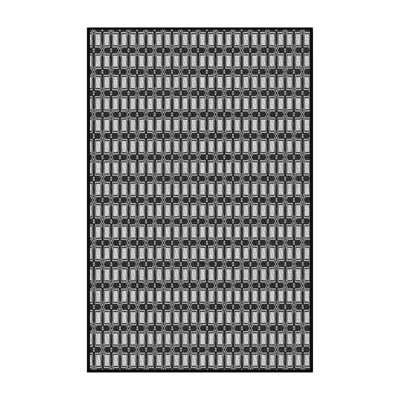 Tapis noir/blanc à motifs