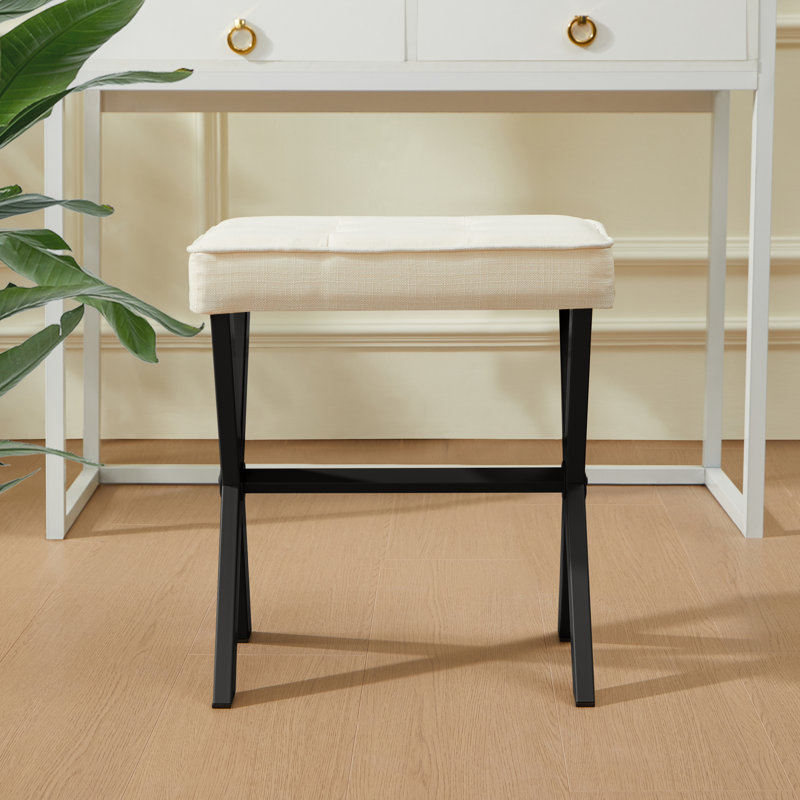 Tabouret d'appoint Cracraft, Noir, Blanc