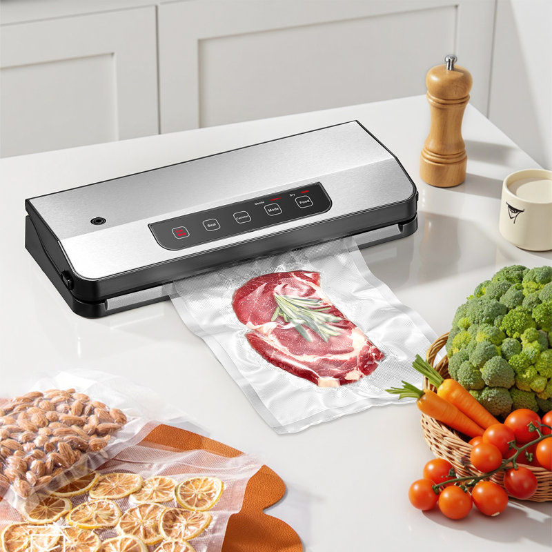 Automatic Vacuum Sealer Machine with Starter Kit (20 Bags) – Dual Moist/Dry Modes, Pulse Function & External Port for Marinating, Compact Food Storage System