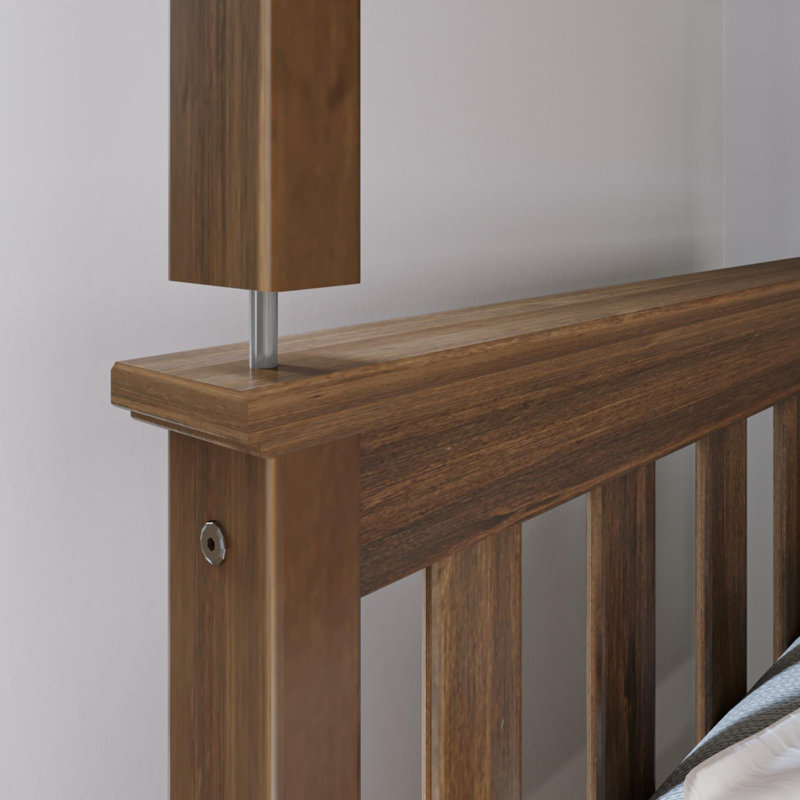 Joleen Kids Twin Over Twin Bunk Bed, Walnut