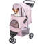 Poussette pliable pour animaux de compagnie pour chats et chiens, chariot de transport pour animal avec housse de protection contre les intempéries, panier de rangement, porte-gobelet