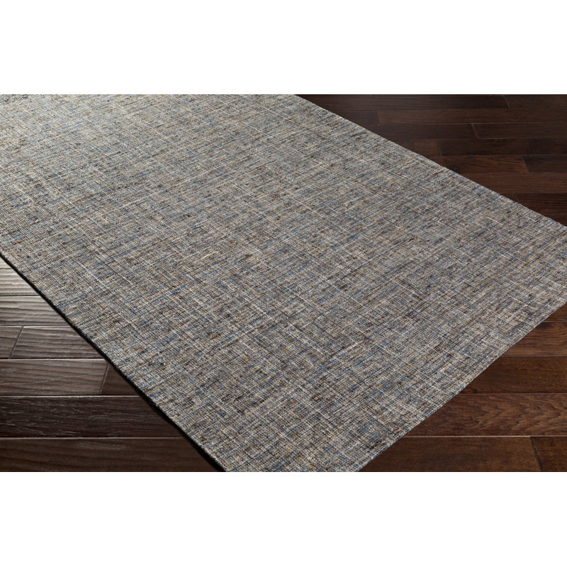 Hand Loomed Wool Geometric Area Rug, Rectangle 5' x 7'6"