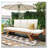 Outdoor Adjustable Patio Wooden Daybed Sofa Chaise Lounge with Cushions-538547199